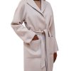 Cashmere coat with non double belt
