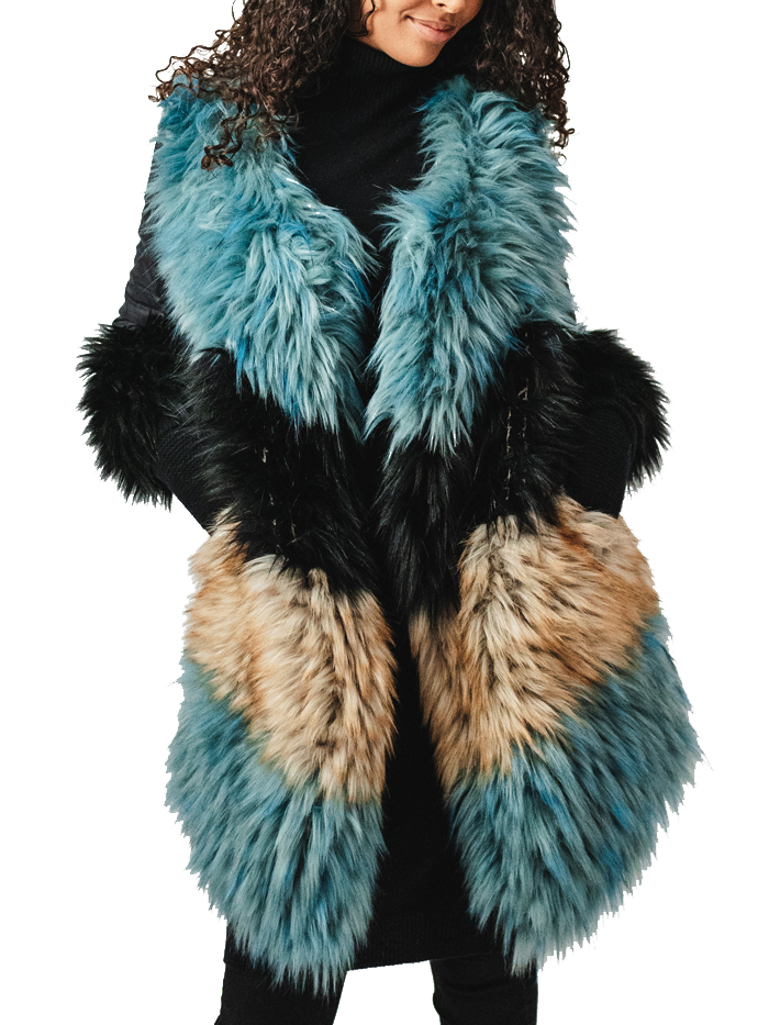 Faux Fur Coat 3 colors with Pollyfill in the back