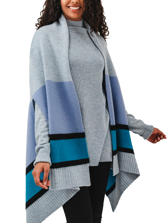 100% Cashmere shawl with opening 3 colors