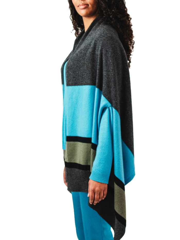 100% Cashmere shawl with opening 3 colors